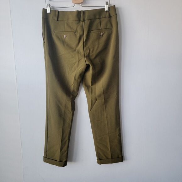 Loft womens slim through the leg ankle pant size 6 olive green office careers - Picture 2 of 10
